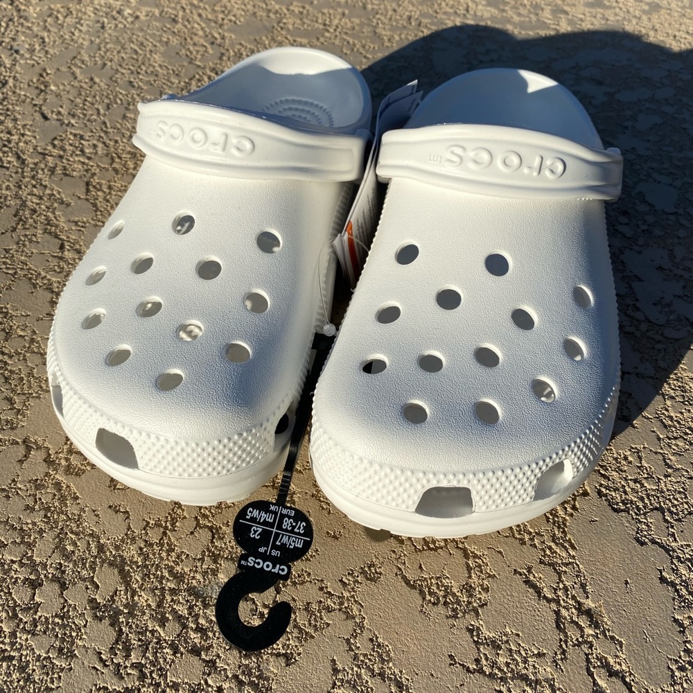 NWT White Crocs